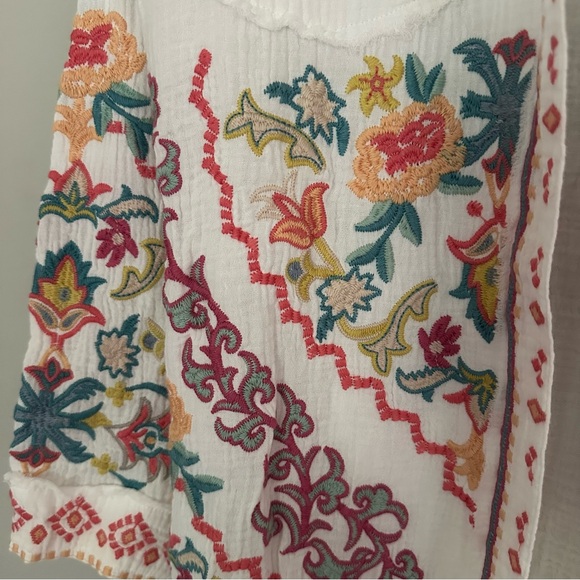 Johnny Was Toyah Blouse - Gauzy Embroidered Cotton Tunic Style Top or Dress - XS - Picture 3 of 7